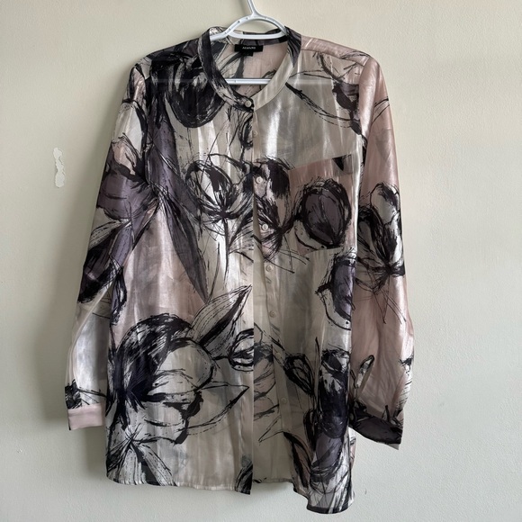 Alfani Abstract Floral Blouse - Picture 1 of 7